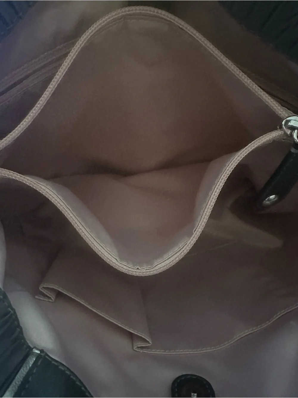 Coach 2012 Ashley F20050 Pleated Patent Trim Tote Bag in Silver Mauve-Pink